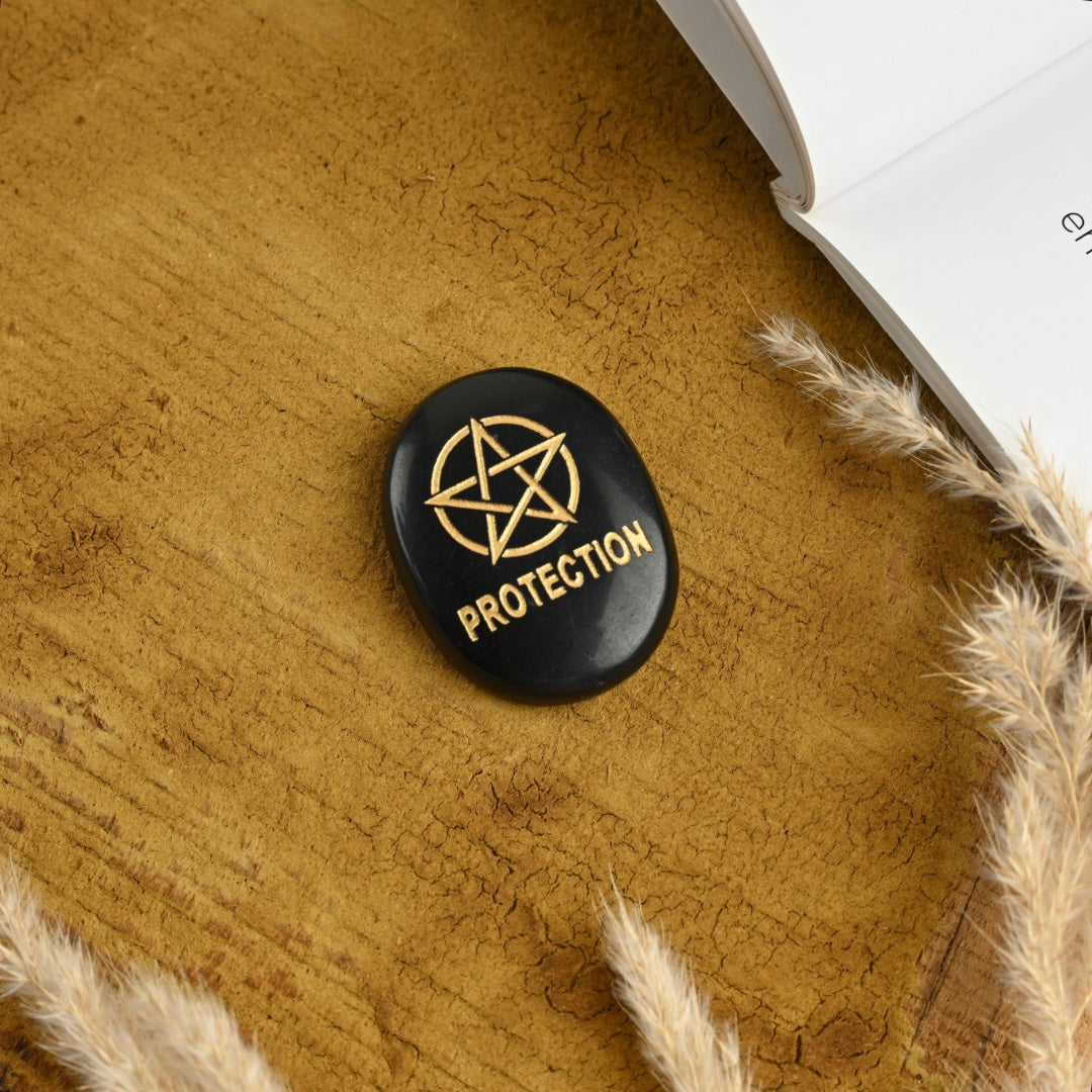 Black tourmaline protection coin