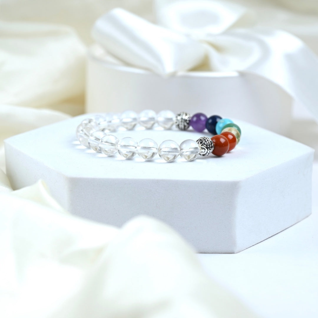 Clear Quartz & 7 Chakras Bracelet