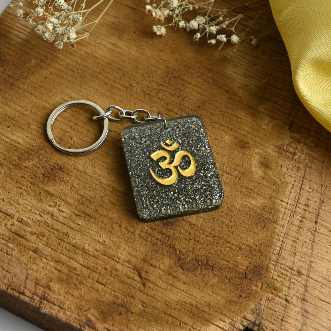 Pyrite Om Keyring