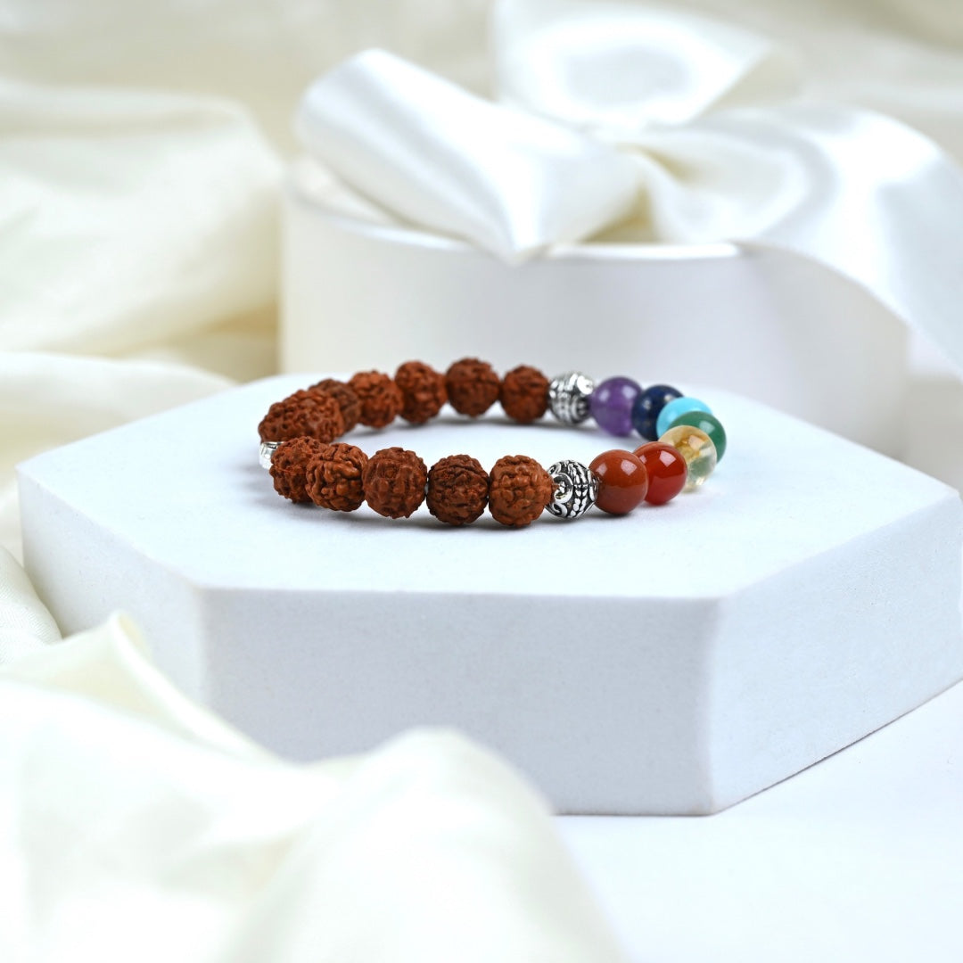 Rudraksh & 7 Chakras Bracelet