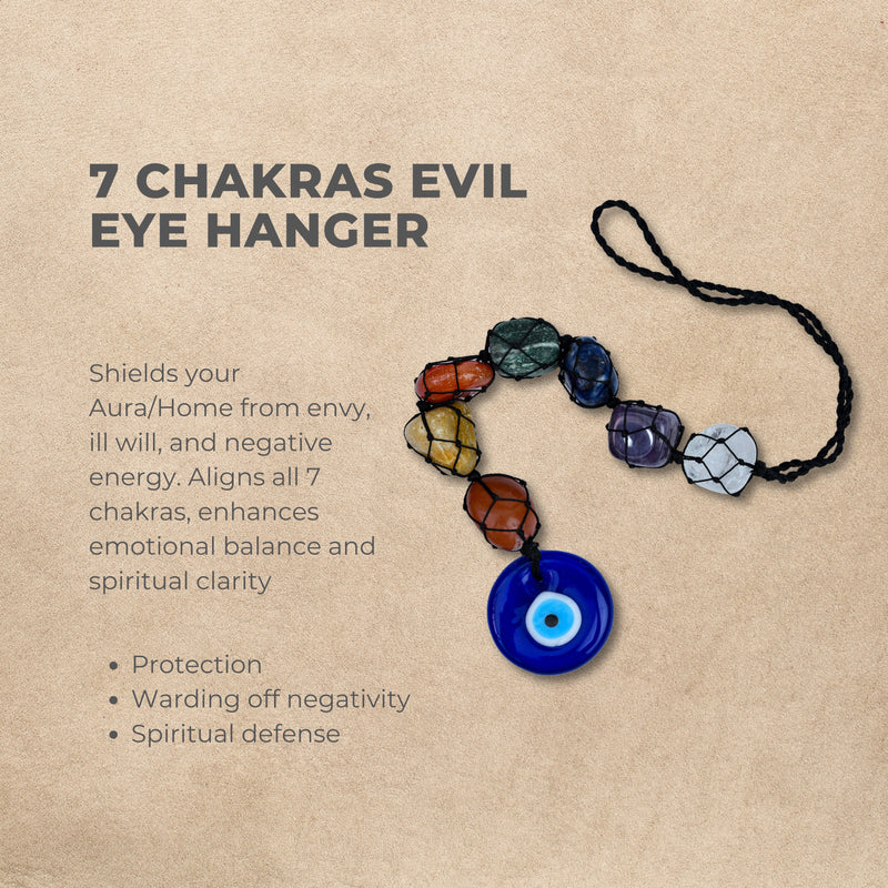7 Chakras + Evil eye hanger