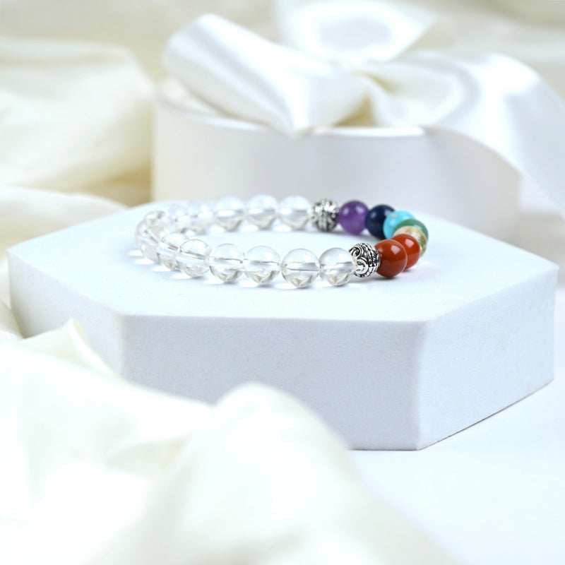Clear Quartz & 7 Chakras Bracelet