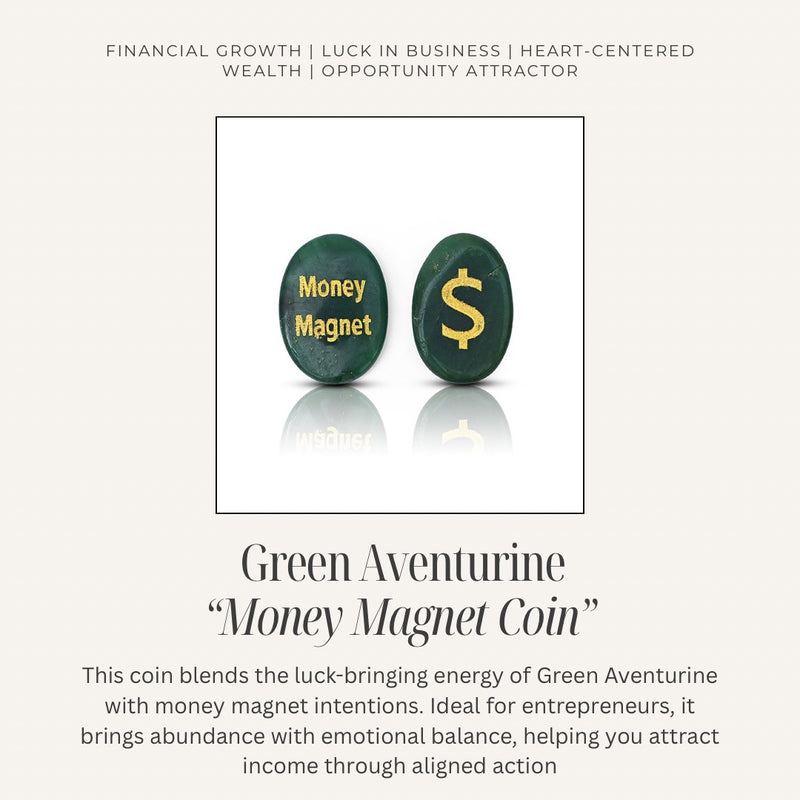 Green jade money magnet coin