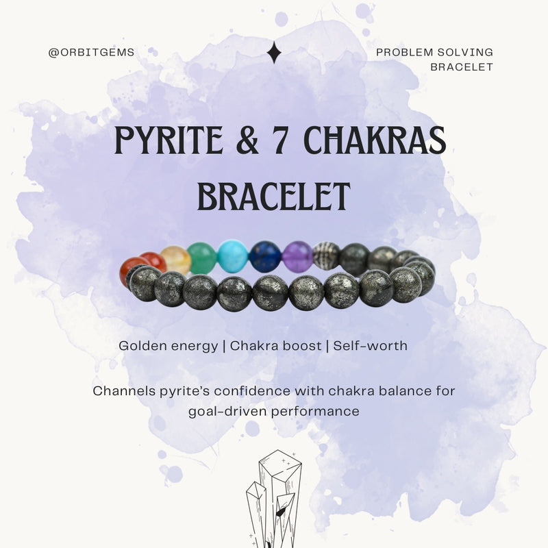 Pyrite & 7 Chakras Bracelet