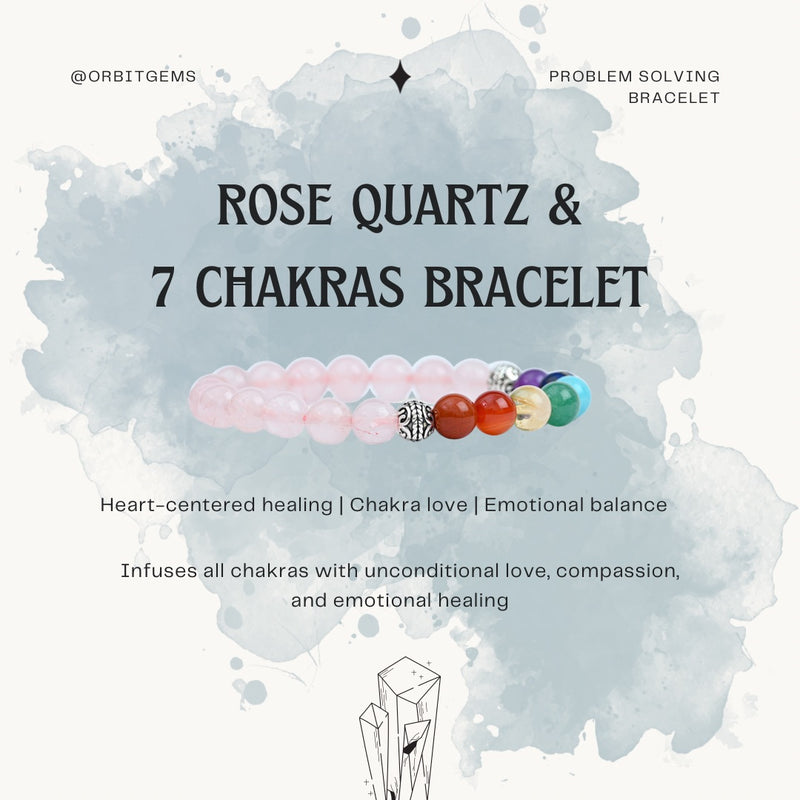 Rose Quartz & 7 Chakras Bracelet