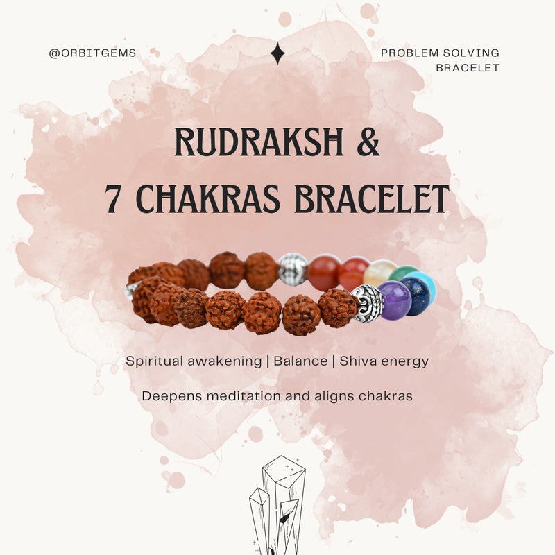 Rudraksh & 7 Chakras Bracelet