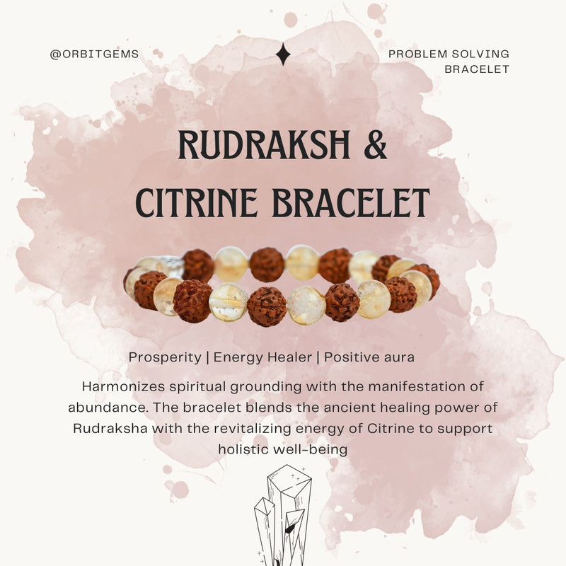 Rudraksha & Citrine Bracelet