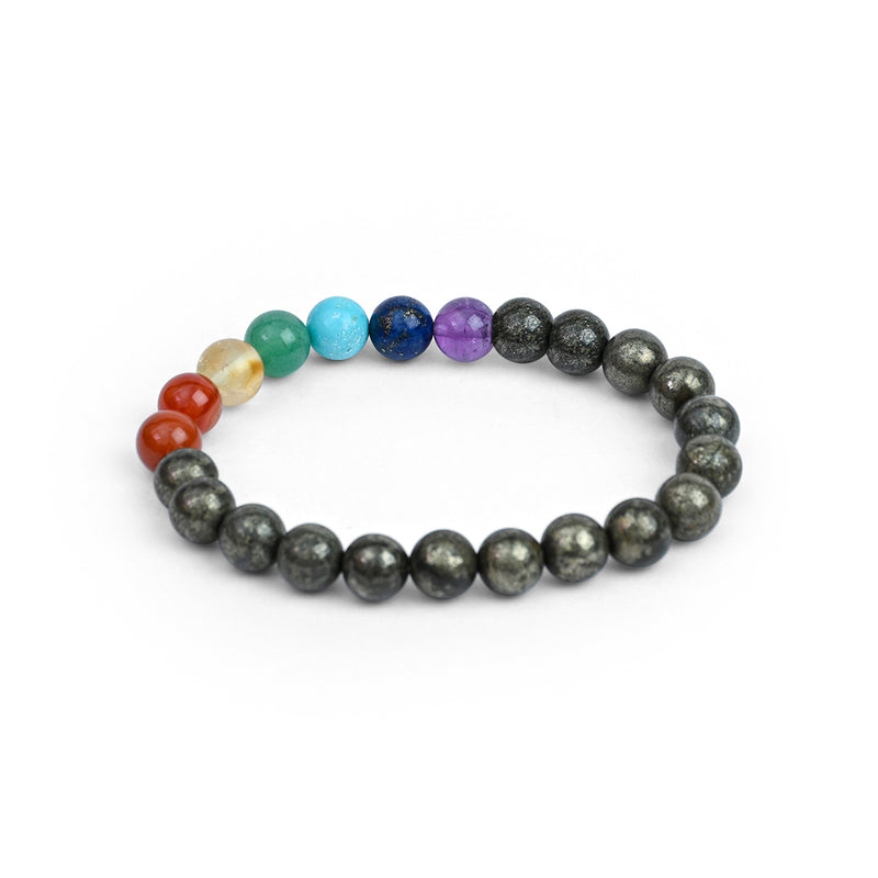 Pyrite & 7 Chakras Bracelet