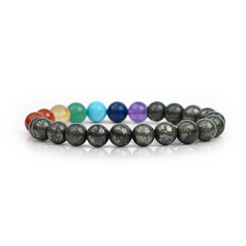 Pyrite & 7 Chakras Bracelet