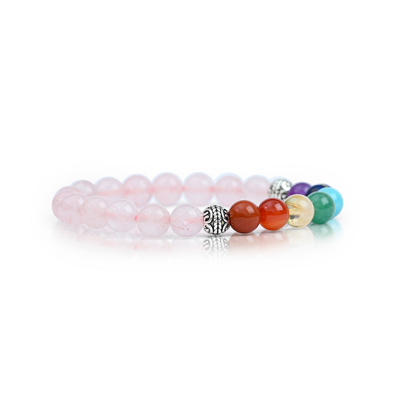 Rose Quartz & 7 Chakras Bracelet