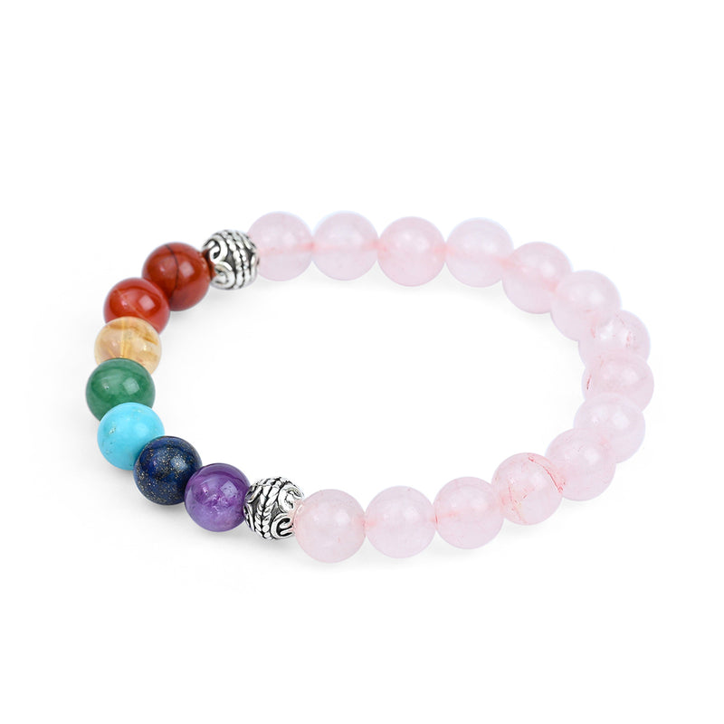 Rose Quartz & 7 Chakras Bracelet
