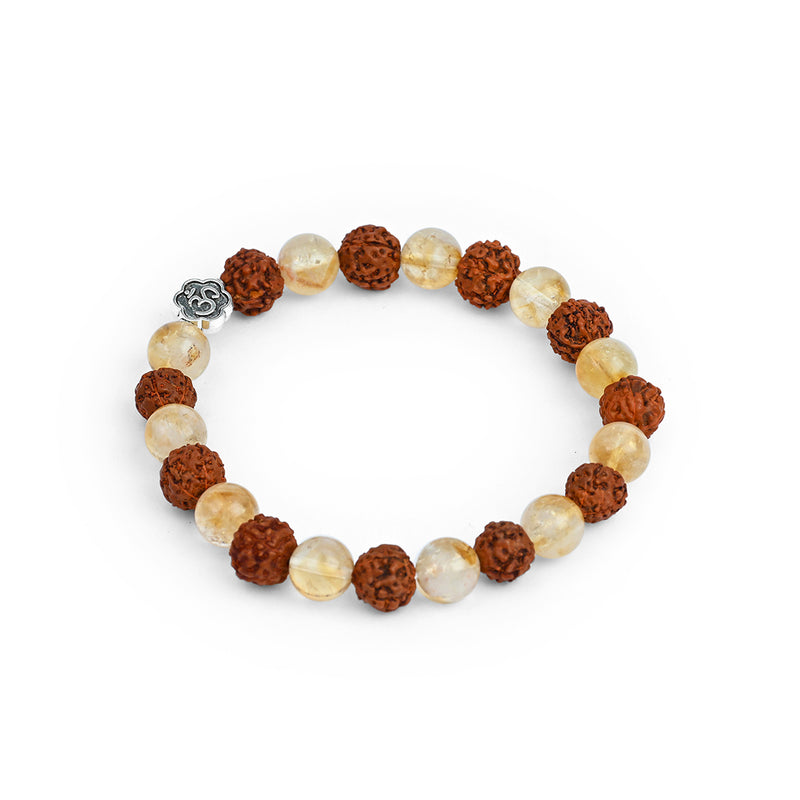 Rudraksha & Citrine Bracelet