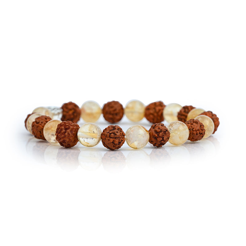 Rudraksha & Citrine Bracelet