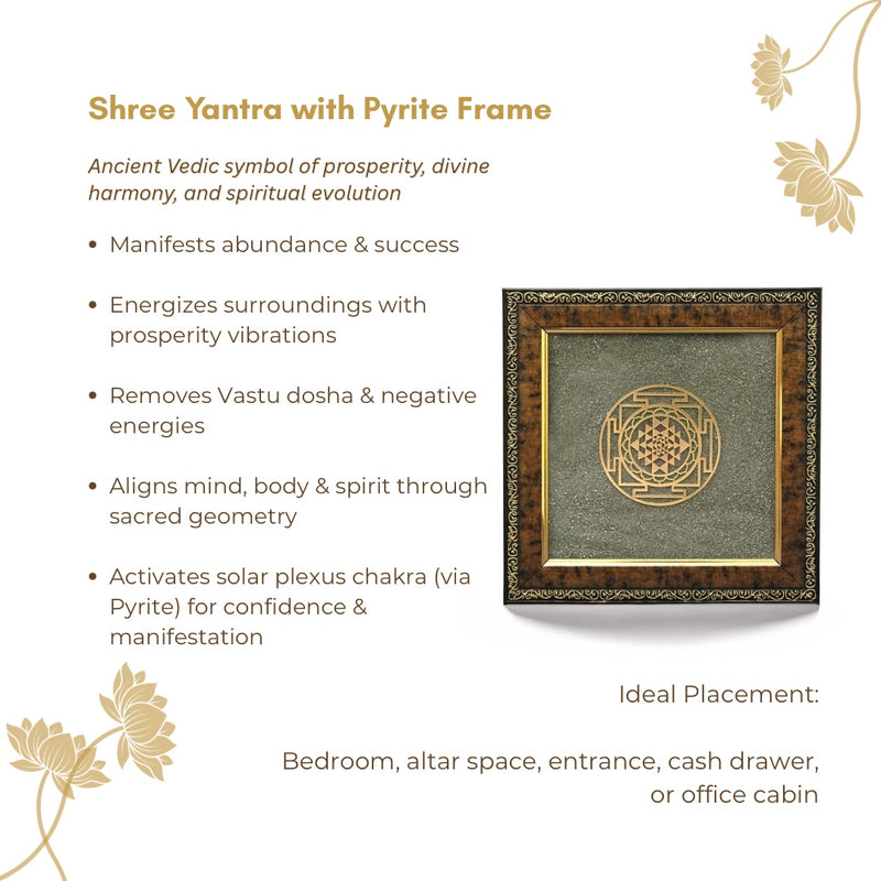 Shree Yantra with Pyrite Frame