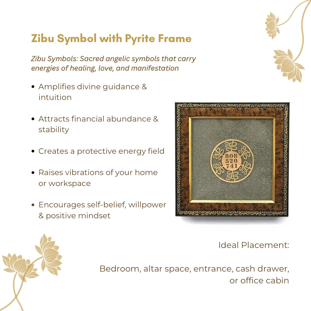 Zibu Symbol with Pyrite Frame