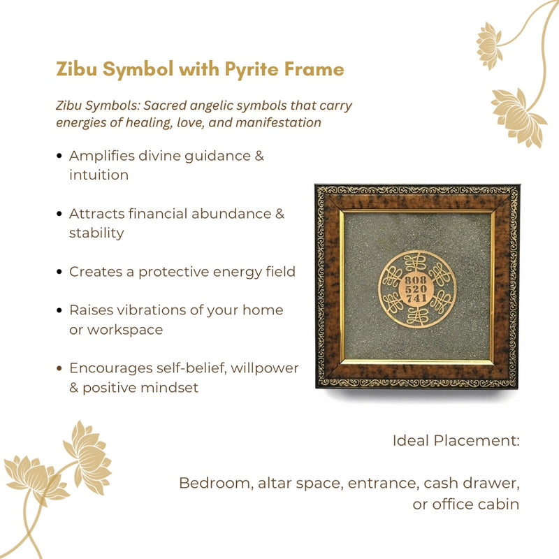 Zibu Symbol with Pyrite Frame