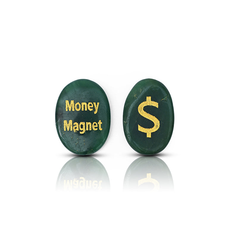 Green jade money magnet coin